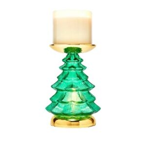 Bath & Body Works Light Up Illuminated Christmas Xmas Tree 3 WICK CANDLE Holder